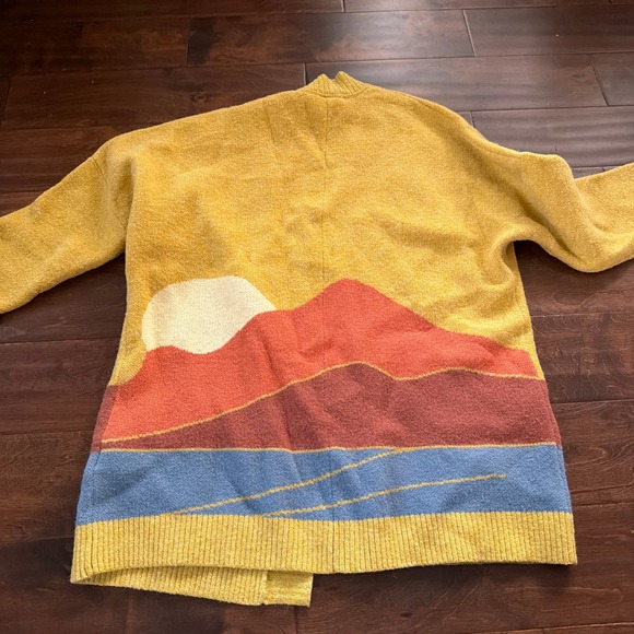 Passenger Vista Recycled Knit Cardigan Yellow Nature Boho Size S Warm Cozy - Picture 8 of 8